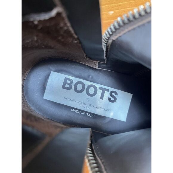 Golden Goose Viand Leopard Pony Hair Double Zip Ankle Bootie Eu 40 US 10 - Picture 13 of 15